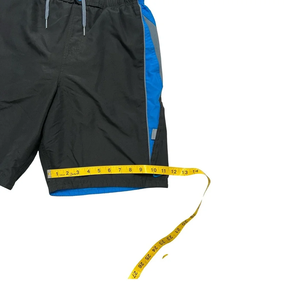 Nike Swim Trunks Mens Small Black Blue Grey Colorblock Board Shorts NESS5311